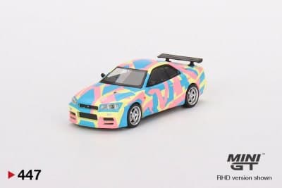 Nissan Skyline GT-R (R34) V-Spec II MINI GT Digital Camouflage Yellow