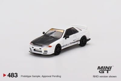 Nissan Skyline GT-R Top Secret VR32 White w/ Carbon Fiber Hood