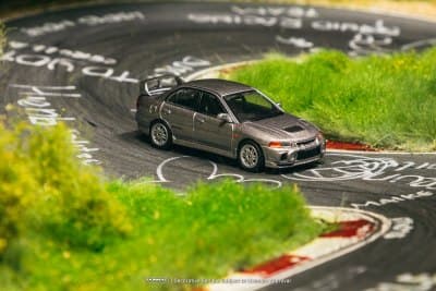 Mitsubishi Lancer GSR Evolution IV Silver with Tarmac Cards