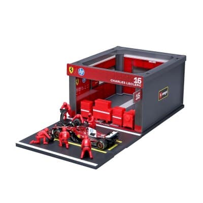 PIT STOP FERRARI SF-25 #16 Charles LECLERC - Formula 1 Playset Diorama with 1:43 scale SF-25 vehicle