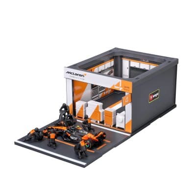 PIT STOP McLaren MCL39 (2025) #4 NORRIS – Official McLaren Racing Formula 1 Playset Diorama with 1:43 scale MCL39 vehicle