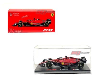 2022 Ferrari Season Car F1-75 #16 Charles Leclerc with Driver Figure and Plastic Display Case – Ferraro F1