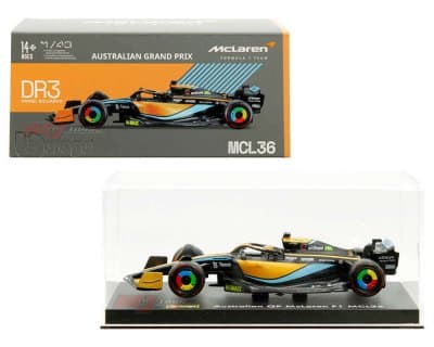 McLaren MCL36 #3 Daniel Ricciardo – Australian Grand Prix McLaren Formula 1 Team – Plastic Case – Race F1