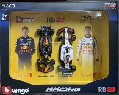 Oracle Red Bull RB21 #1 Max Verstappen F1 2025 Twin Pack 1:43 Diecast Model