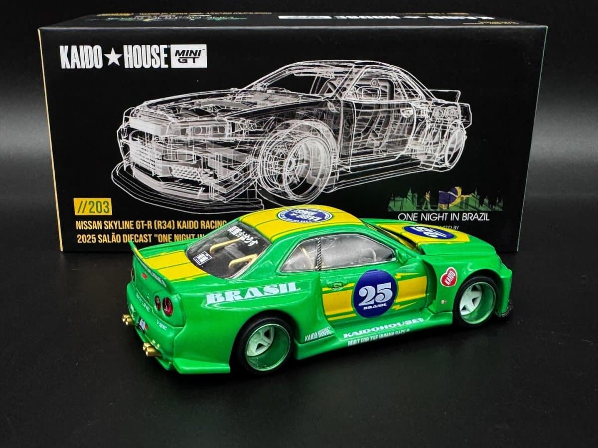 Nissan Skyline GT-R (R34) Kaido Racing 2025 Salão Diecast "One Night In Brazil" Exclusive null: Image 2