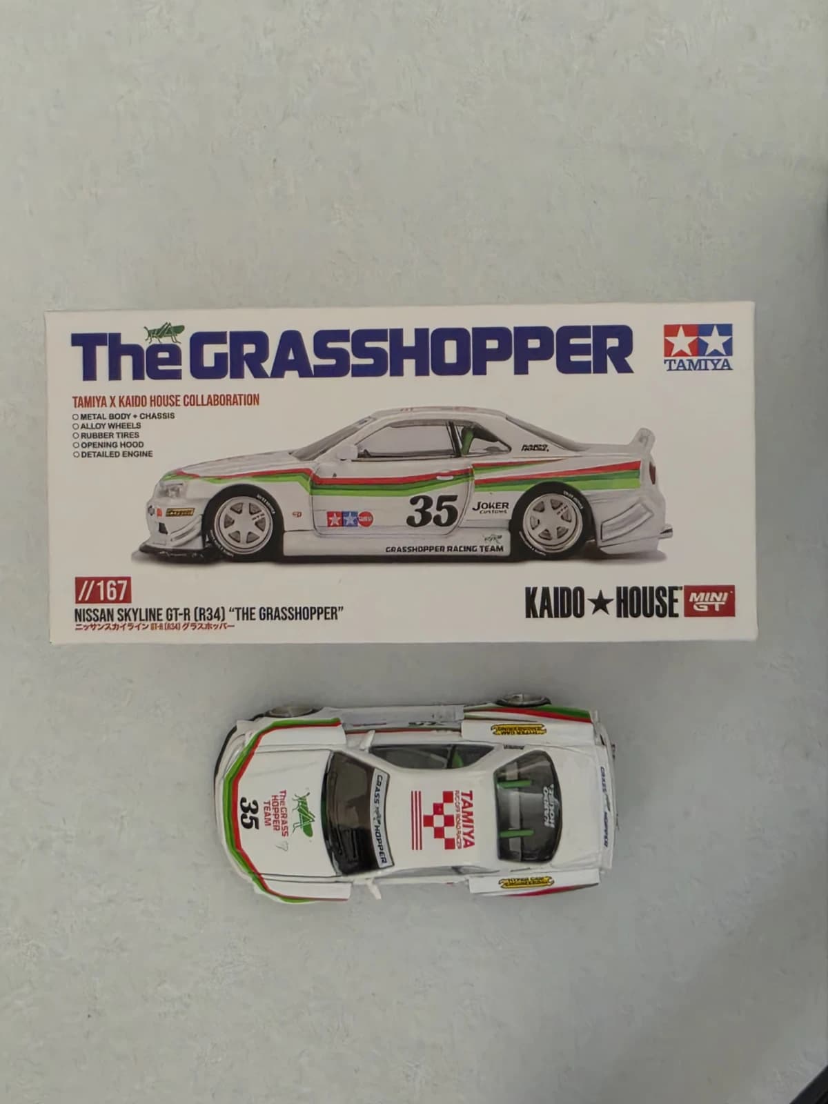 Nissan Skyline GT-R (R34) Tamiya x Kaido House "The Grasshopper" V1 No Package: Image 11
