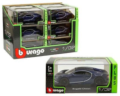 Bugatti Chiron (Blue) in Plastic Showcases
